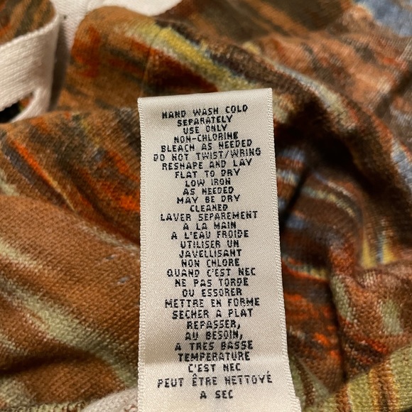 Anthropologie Linen Cotton Cardigan Sweater watercolor impressionist art large - Picture 5 of 7